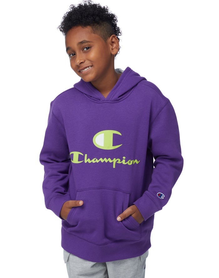 Champion Fleece C + Script Logos - Poikien Violetit Huppari - Suomi 5379418-LB